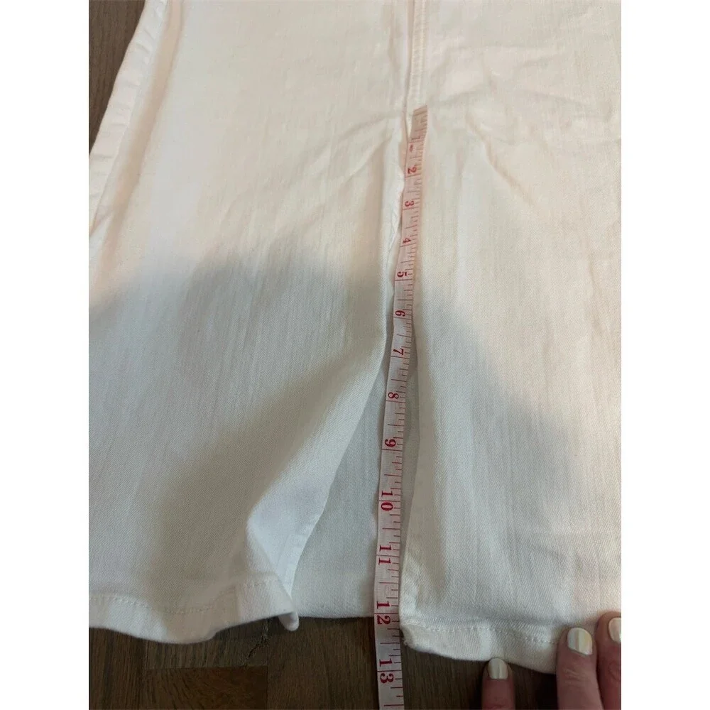 LOFT Outlet Skirt Womens Size 4 White Denim Midi High Rise 5-Pocket - Picture 8 of 8